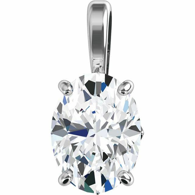 14K Gold Oval 4-Prong Fleur-de-lis Pendant Setting 6x4mm-12x10mm