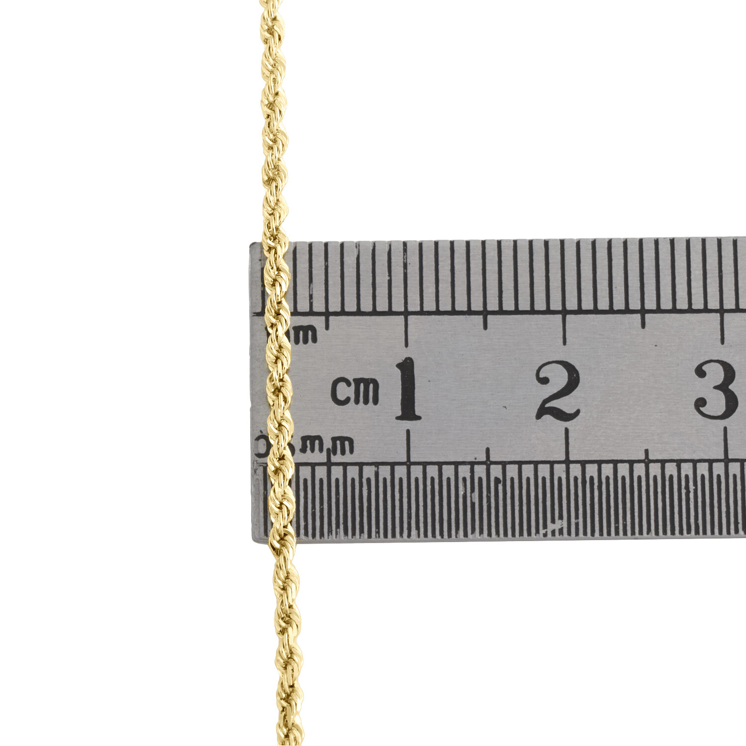 14K Yellow Gold 1.50mm Solid Diamond Cut Rope Chain Link Necklace 16 – 26 Inches