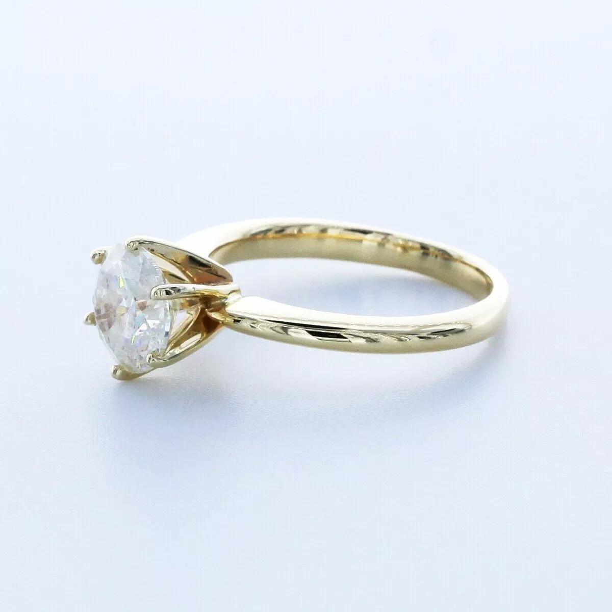 Solitaire Engagement Ring 14K Gold Classic 2.26 CT Round Lab-Grown Diamond J SI2