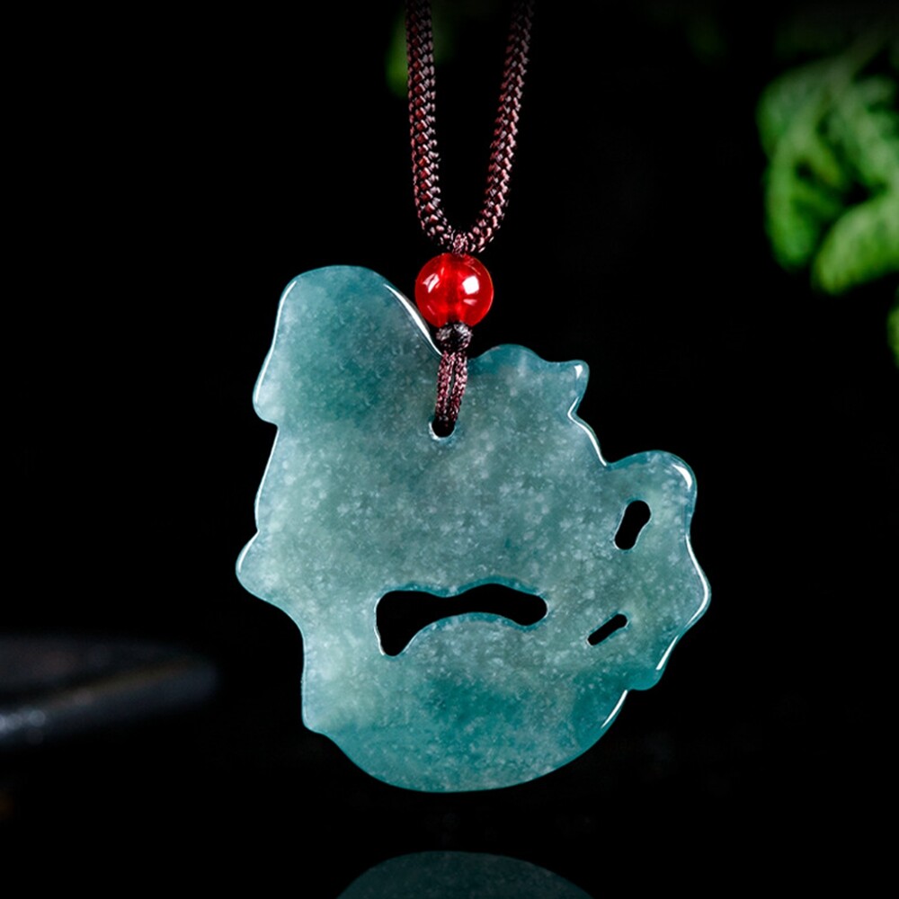 Certified Grade A Natural Green Jade jadeite Zodiac Horse Pendant Necklace