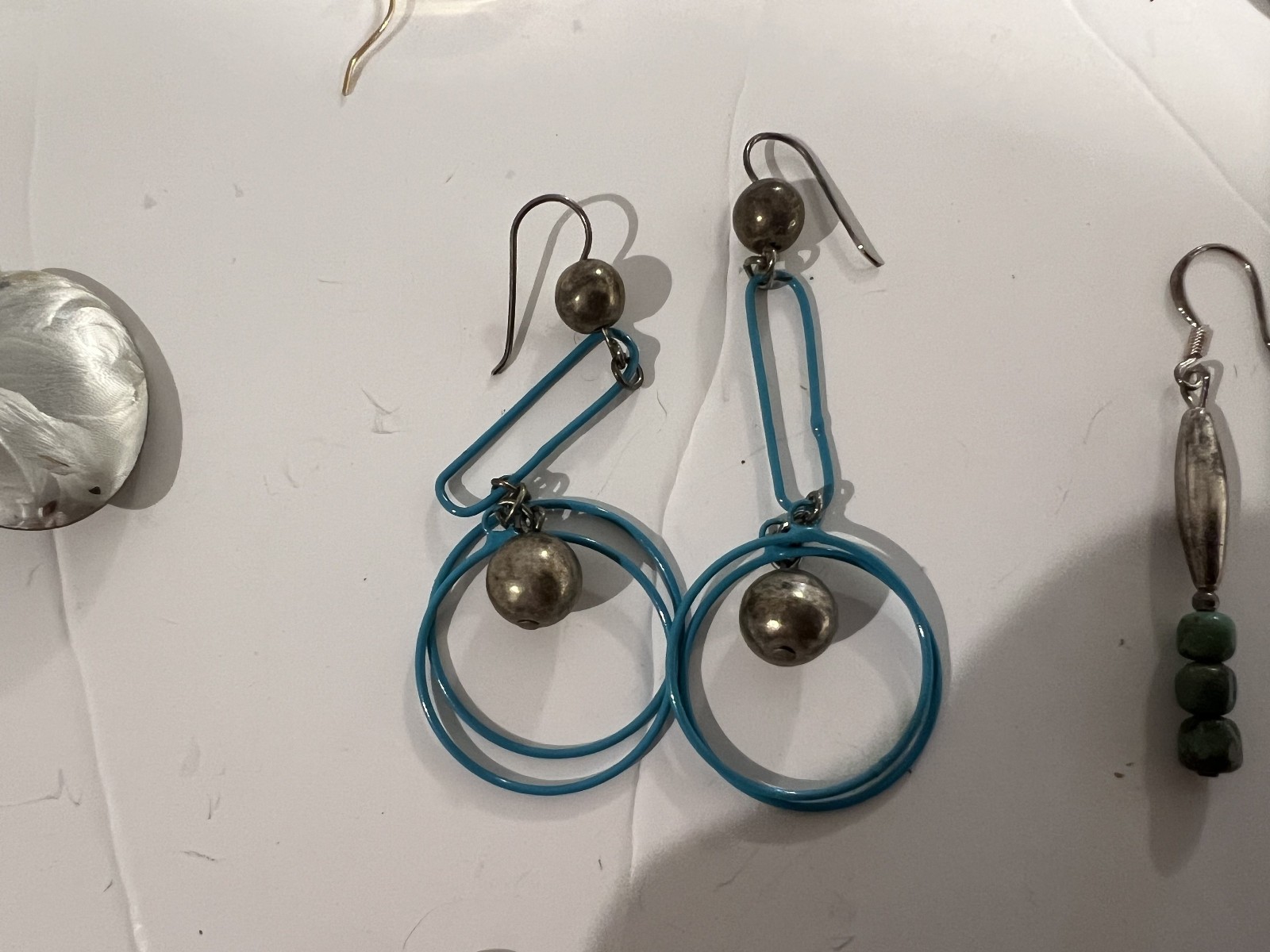 EIGHT PAIRS VINTAGE ESTATE EARRINGS SOUTHWEST NATIVE STERLING SILVER TURQUOISE2