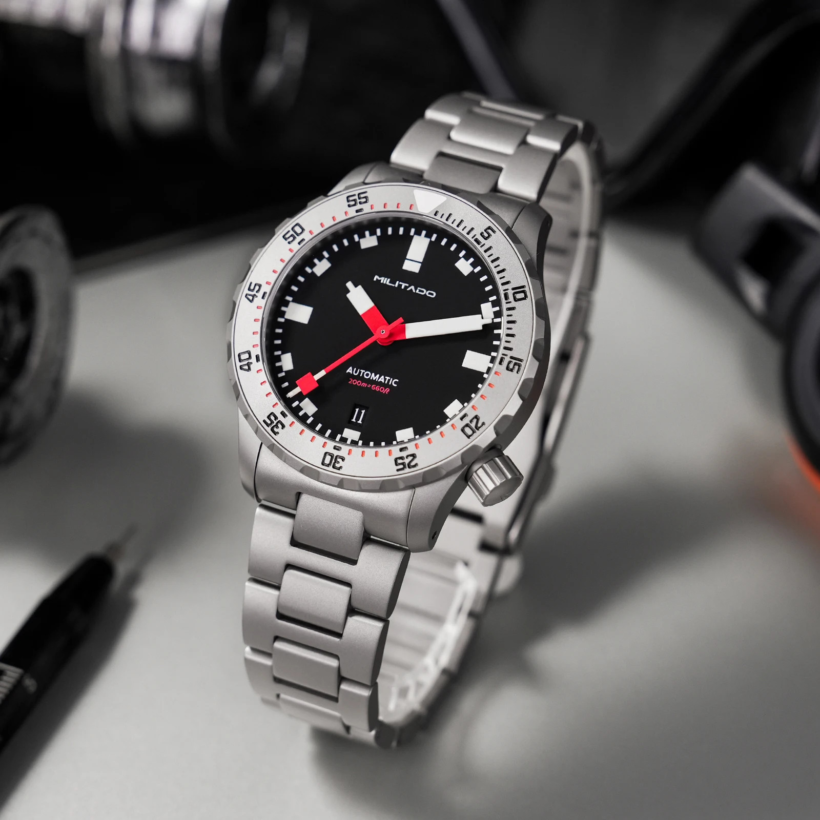 39mm Automatic Watch PT5000 Sapphire Luminova 200M Waterproof Stainless Steel
