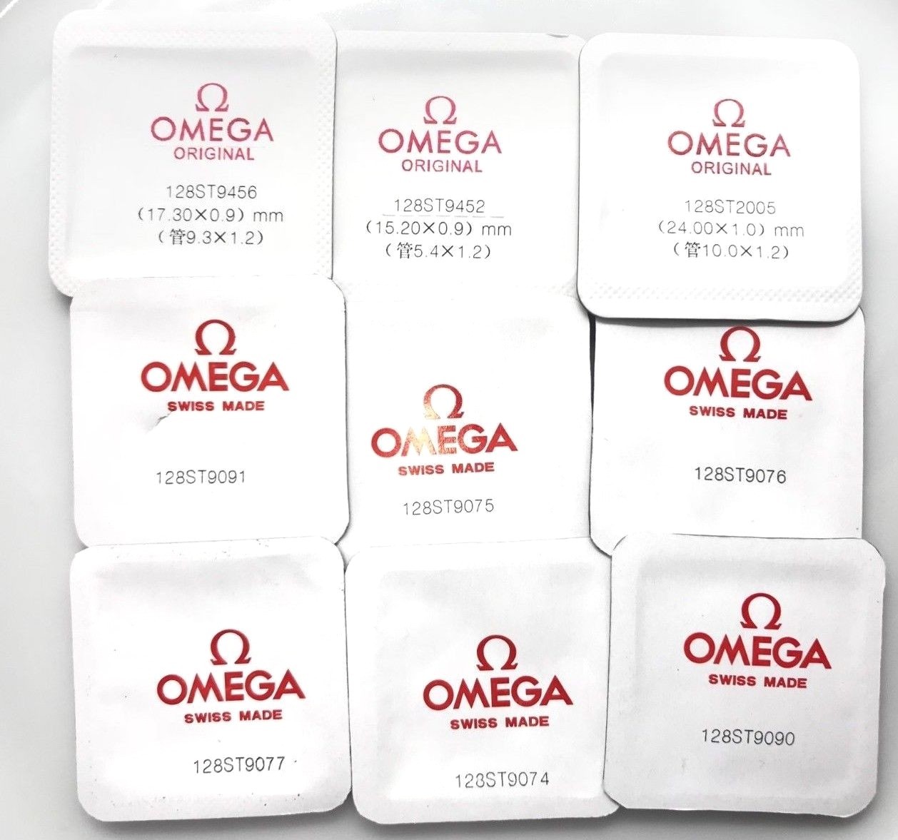 Omega Band Tube Pin Original Packaging Swiss Made Full Size Mid Size Bracelet mm