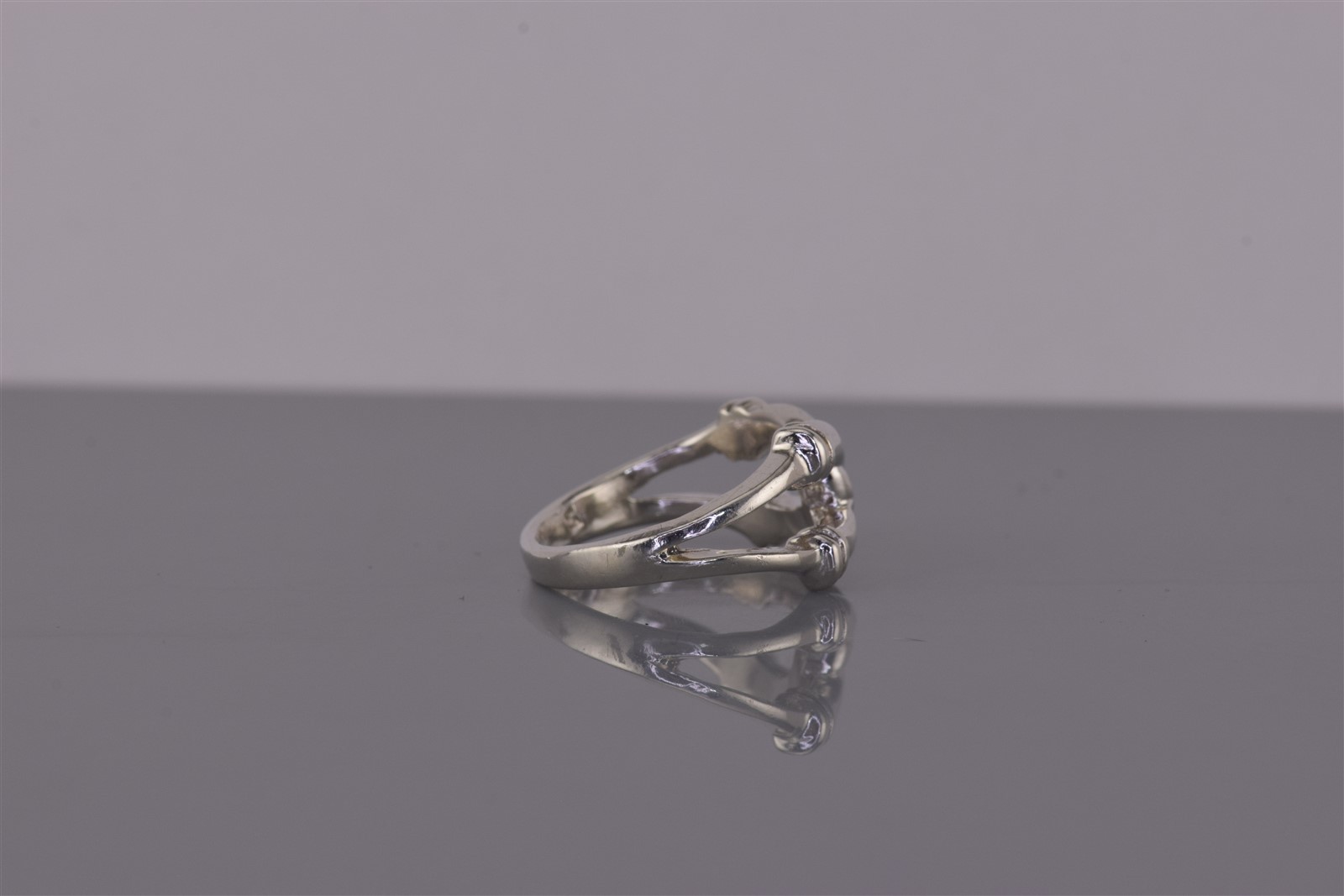Sterling Silver 10mm Collared Looped Love Knot Solid Band Ring 925 Sz: 5