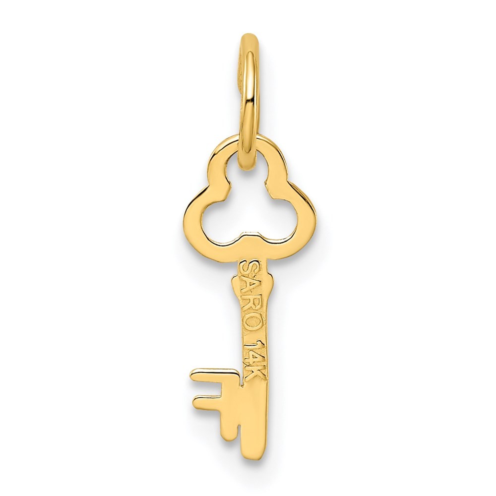 14k Yellow Gold Key Letter F Initial Charm Pendant 0.26gm L-15.53mm, W-6.88mm
