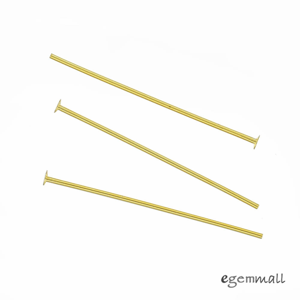 12 Gold Plated Sterling Silver Head Pin T-pin / Flat Head Pin 1″ 22ga #99452