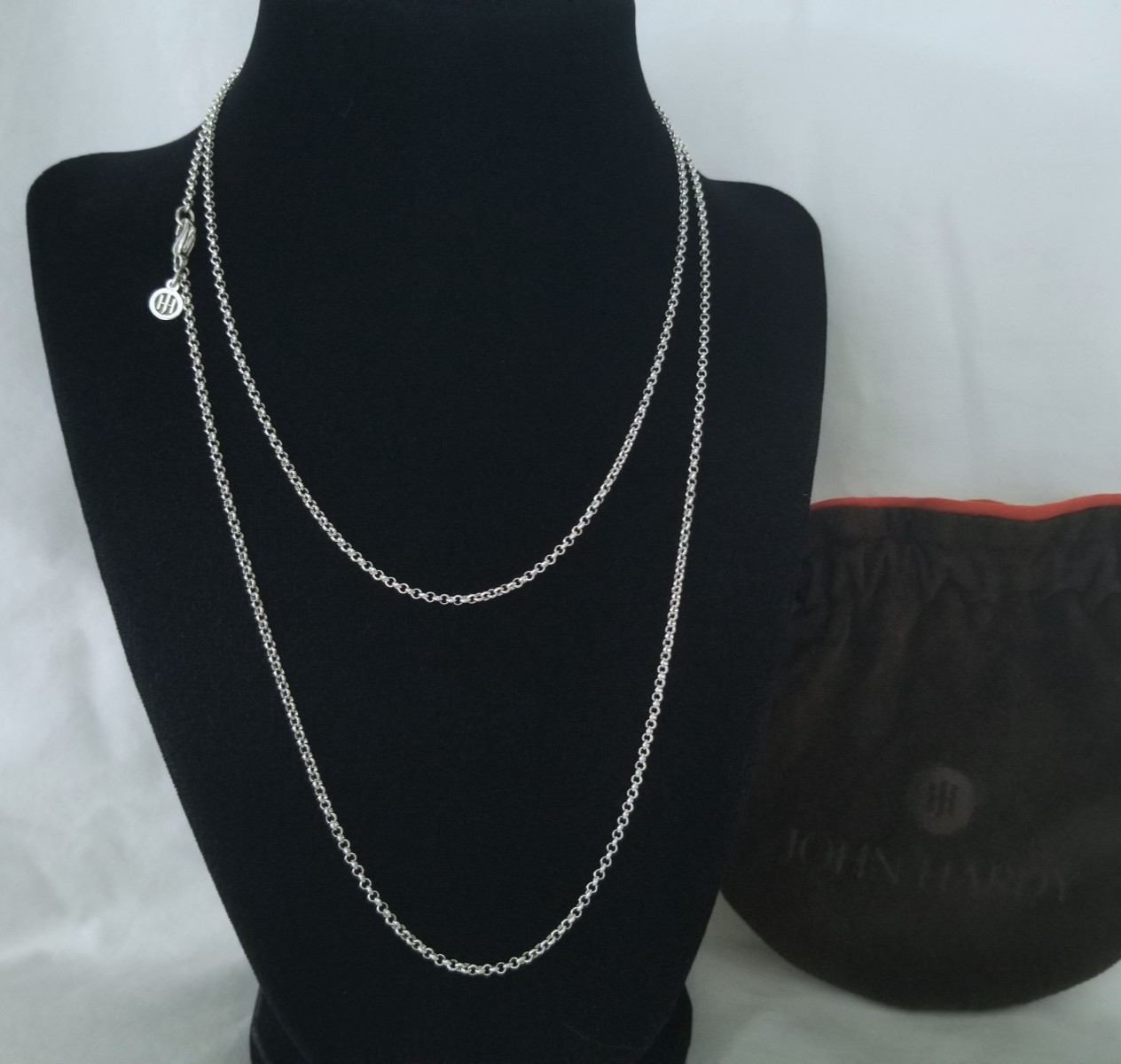 JOHN HARDY – Sterling Silver Rolo Chain Link Necklace – 36″ length – Brand New!
