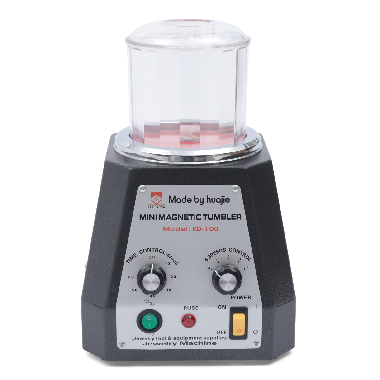 Magnetic Tumbler Jewelry Polishing Machine 100 mm Jewelry Finisher 4-Speed USA