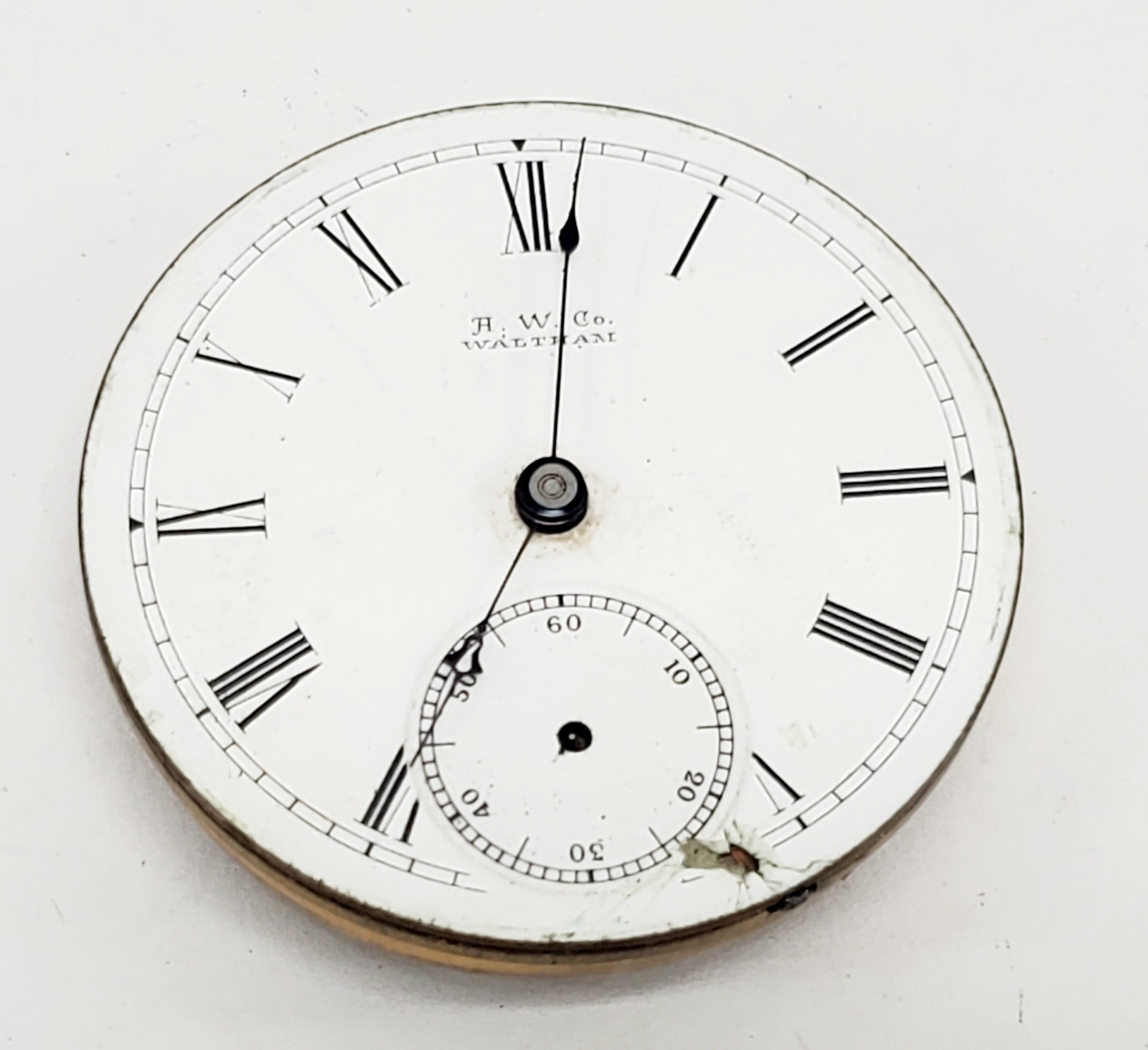 Vintage Waltham Grade no.1 18s 7J Hunting Pocket Watch Movement For Parts/Repair