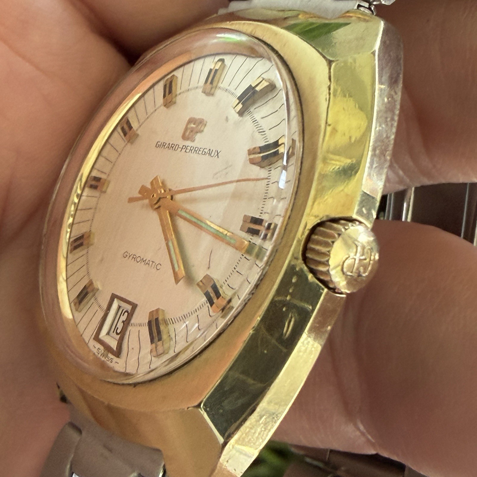 Vintage GIRARD PERREGAUX Gyromatic Date GoldPlated Automatic Men’s 38mm Watch