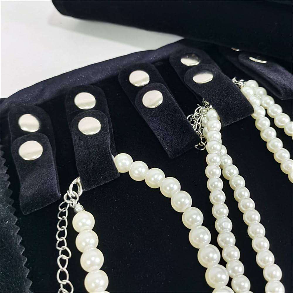 Velvet Travel Jewelry Case Roll Bag Organizer for Necklace Bracelet Earrings …