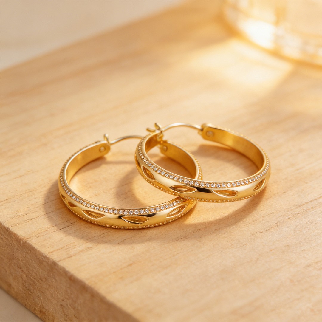 14k Gold Hoop Earrings Large Chunky Hoop Earring Women Hoops Earring 20/25/30MM