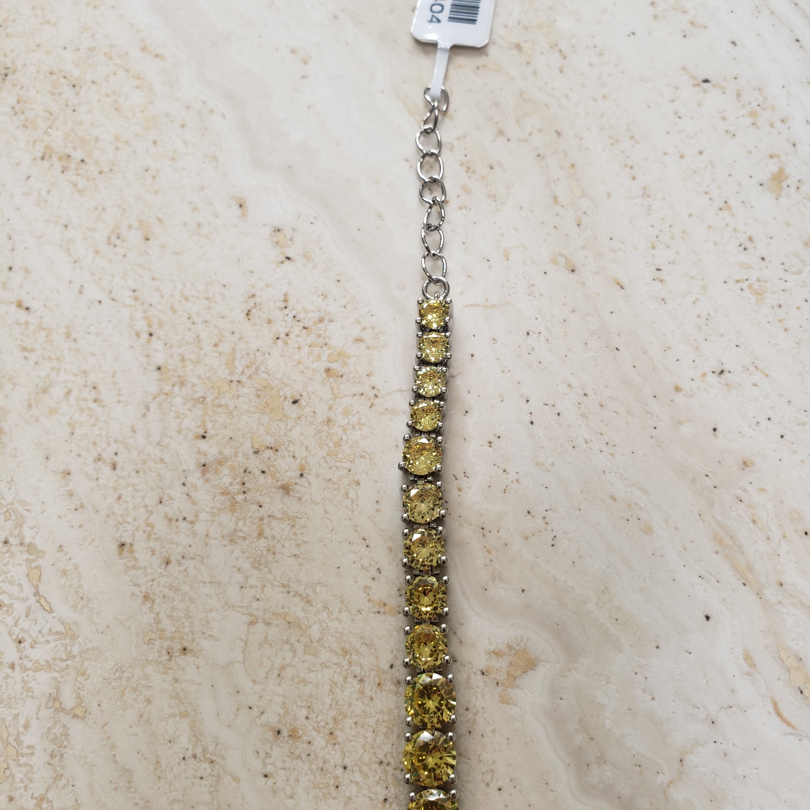 Yellow Austrian Crystal Tennis Anklet/Bracelet 21cm / 8.25 inches.