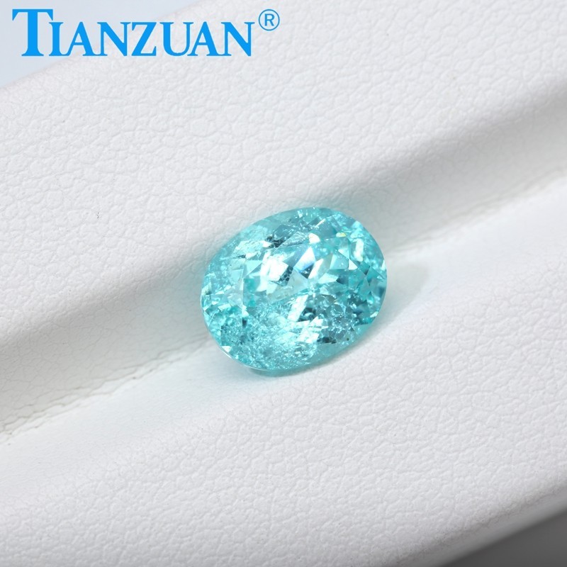 Synthetic YAG Oval Shape Neon Blue Color with inclusions loose Gemstones