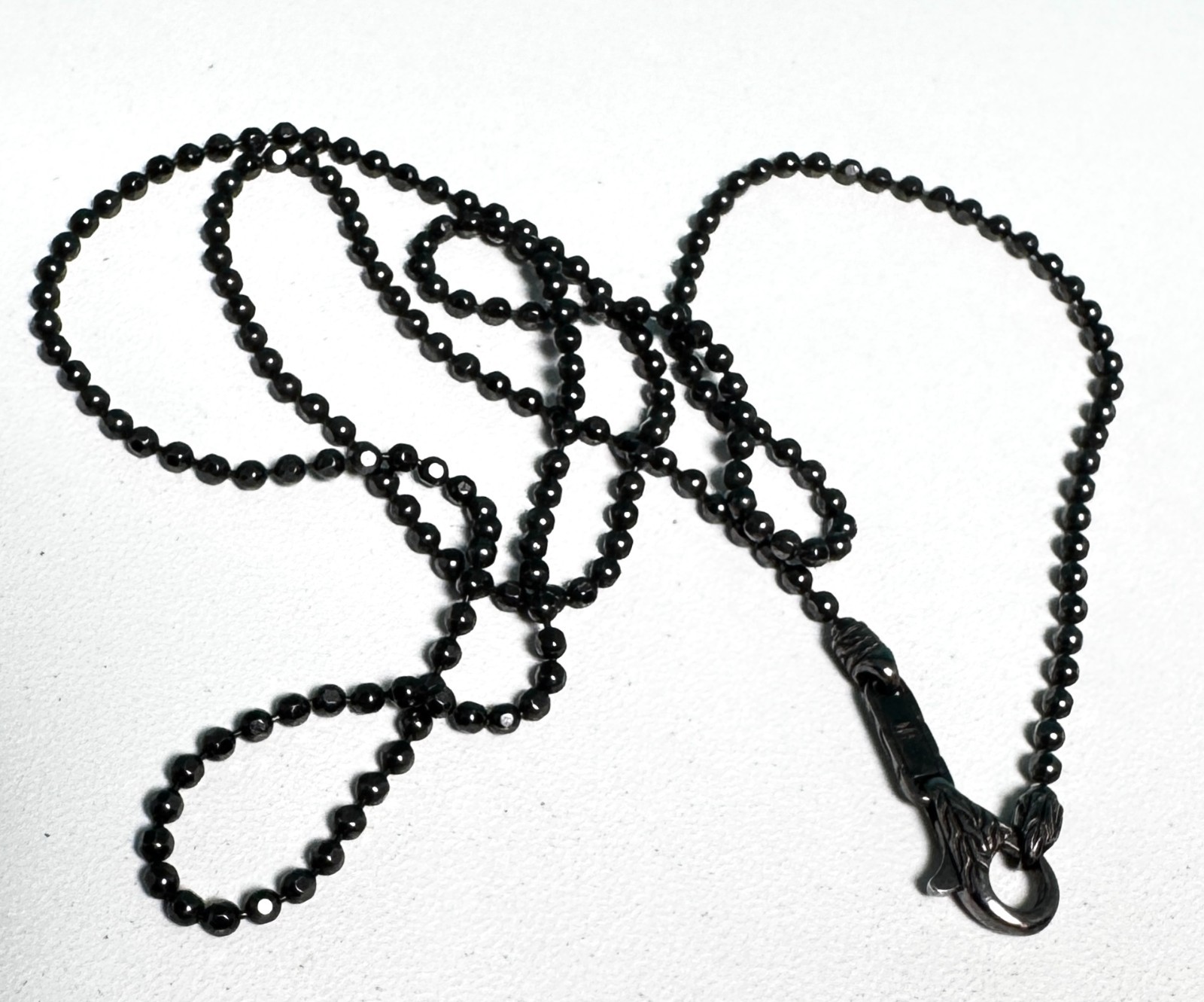 John Hardy 2mm Ball Chain Necklace Sterling Silver with Black Rhodium – 22in