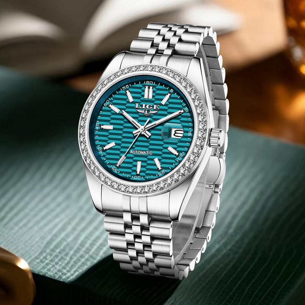 Men Luxury Watch Automatic Mechanical Date Luminous Waterproof Casual Wristwatch