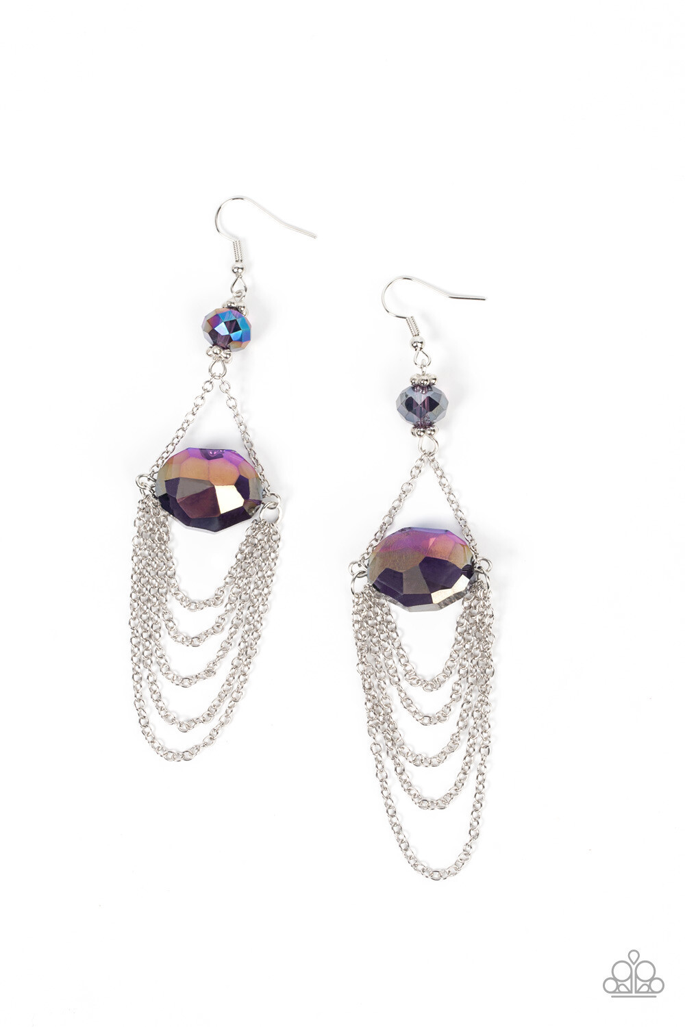Paparazzi~Ethereally Extravagant Purple Iridescent Earrings🌈NEW RELEASE 2022🌈