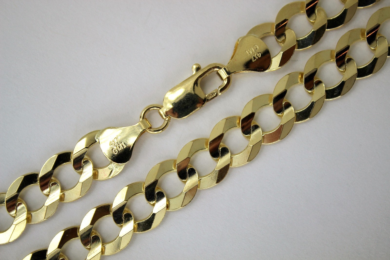 10K Solid Gold Cuban Curb Link Chain Necklace Bracelet Anklet 2mm~13mm 7″~36″