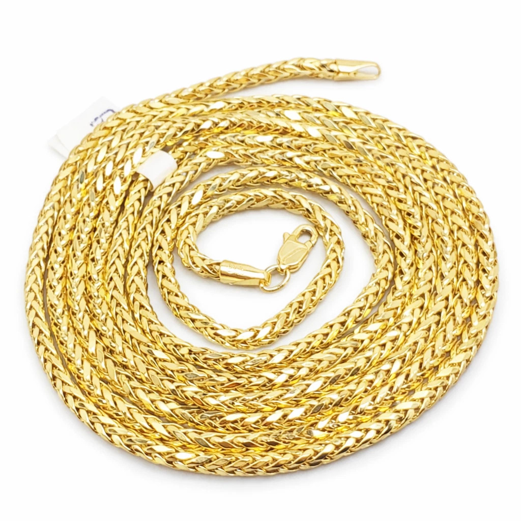 Real 10k Yellow Gold 24 Inch Palm Chain Necklace 3mm Men/ women On Sale