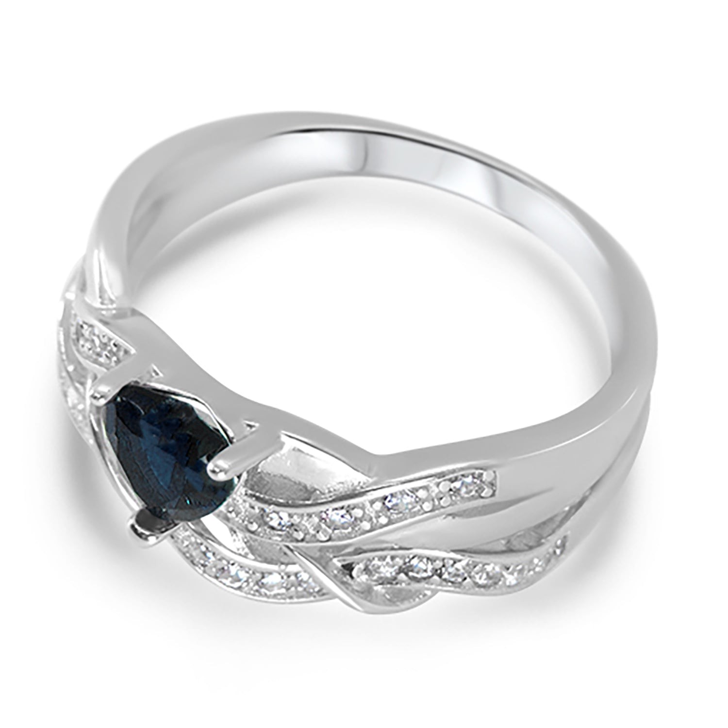 His and Her Simulated Sapphire Blue CZ Wedding Engagement Rings Set for Him Her