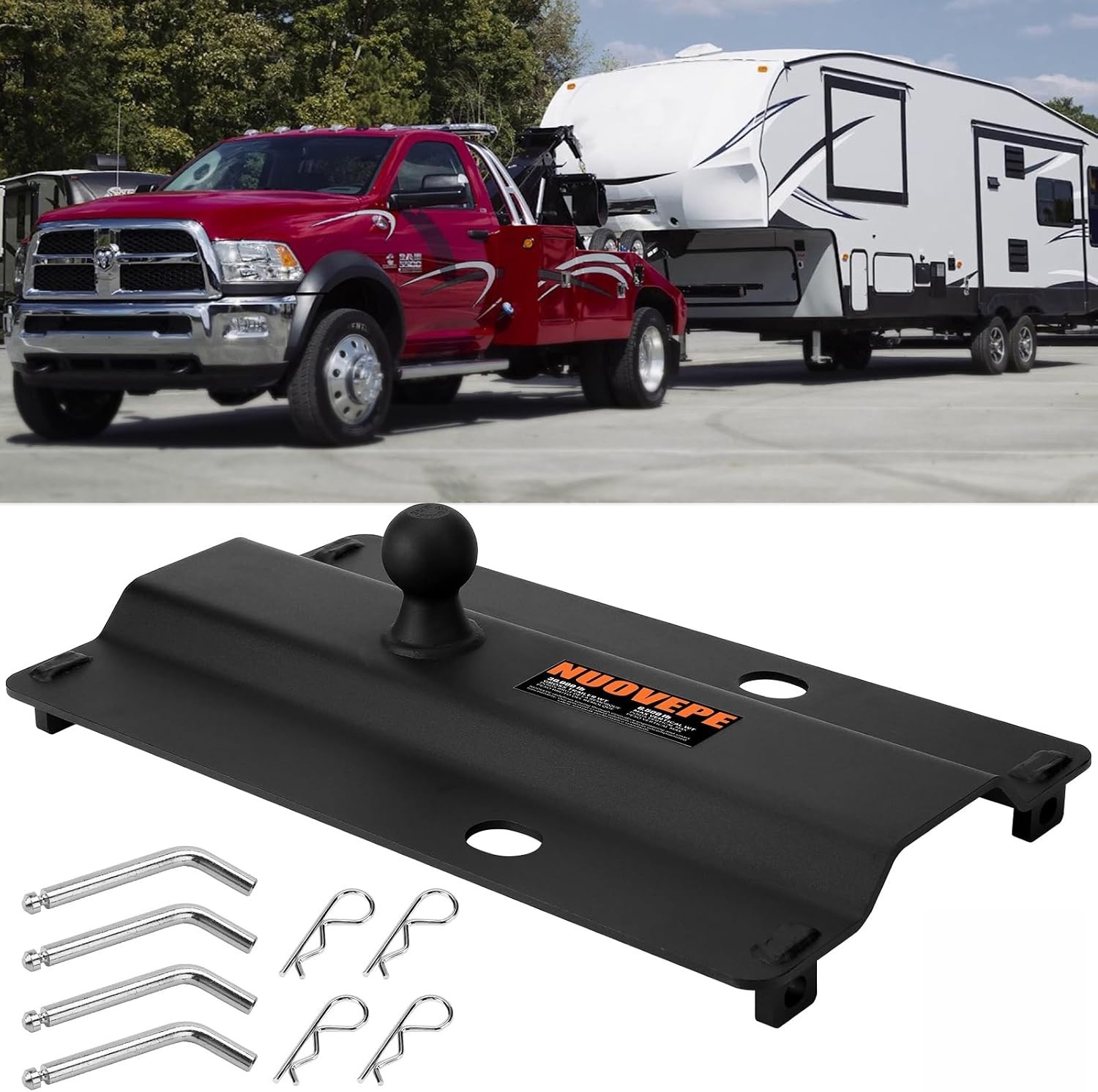 5th Wheel to Gooseneck Adapter Fits Industry-Standard 5th Wheel Rails, Gooseneck