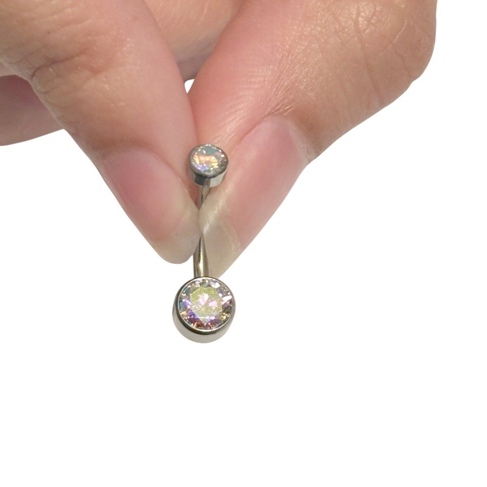 Only 1 Gram IMPLANT GRADE Titanium Most Beautiful Bezel AB Swarovski VCH Barbell
