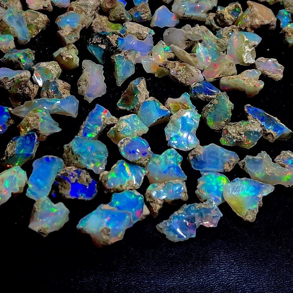 Cut Grade Opal Rough Lot AAA Grade 10 Pieces Large Size Ethiopian Welo Opal Raw