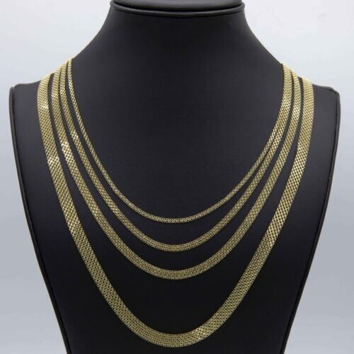 14k 16″ Yellow Gold 4.7mm Bismark Braided Link Chain Necklace 3.3 Grams