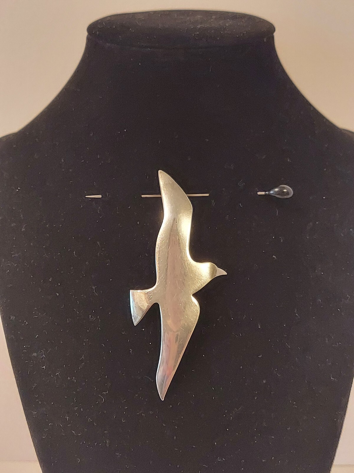 International Sterling Silver Seagull Pendant Brooch 3.5 Inches