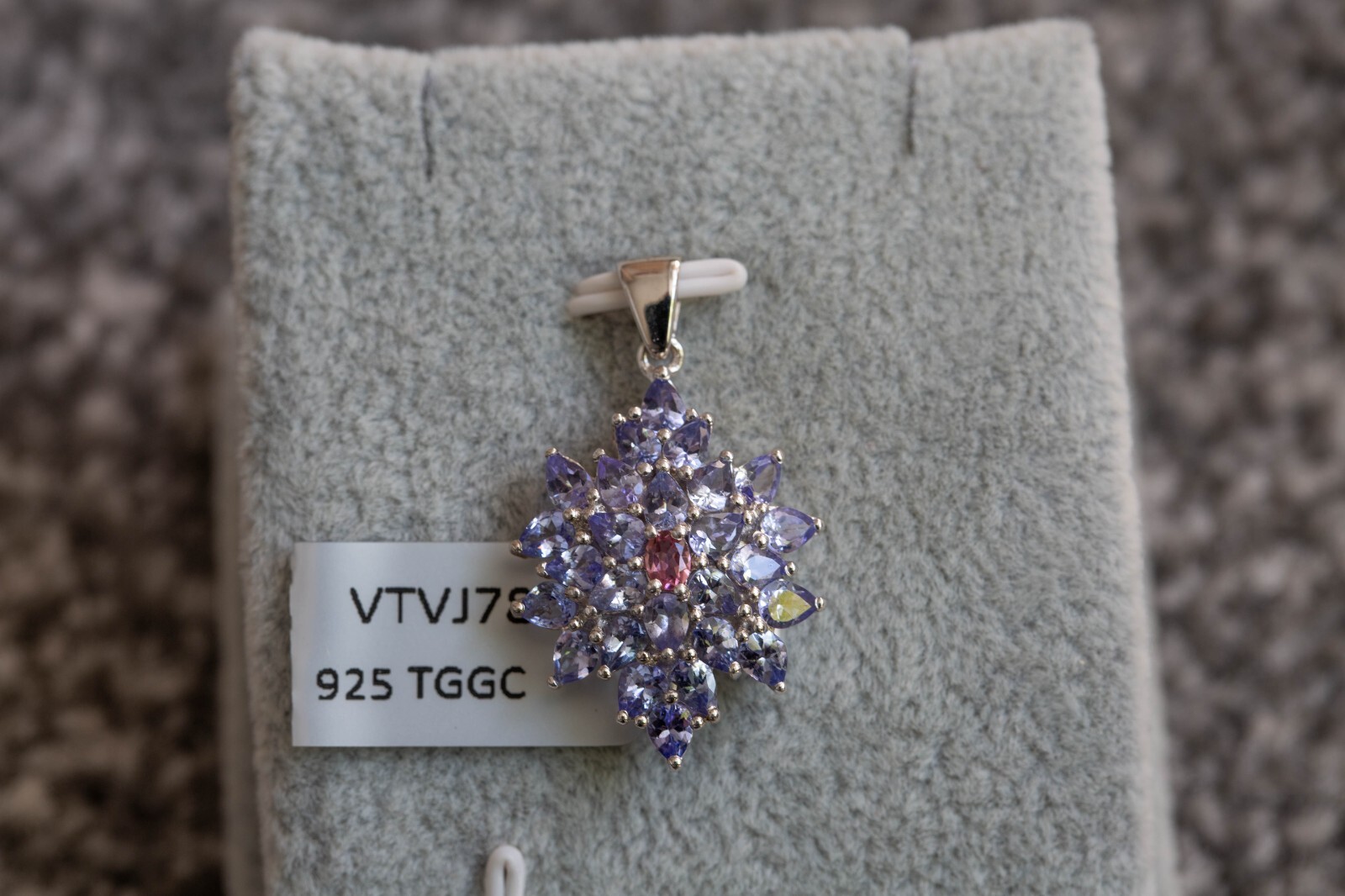 AA Tanzanite & Pink Tourmaline Sterling Silver Pendant only
