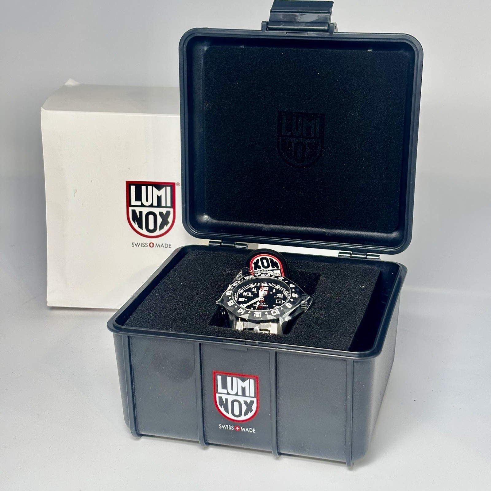 Luminox F-117 Nighthawk GMT Gunmetal Diver Quartz MILITARY Men’s Watch XA.6422