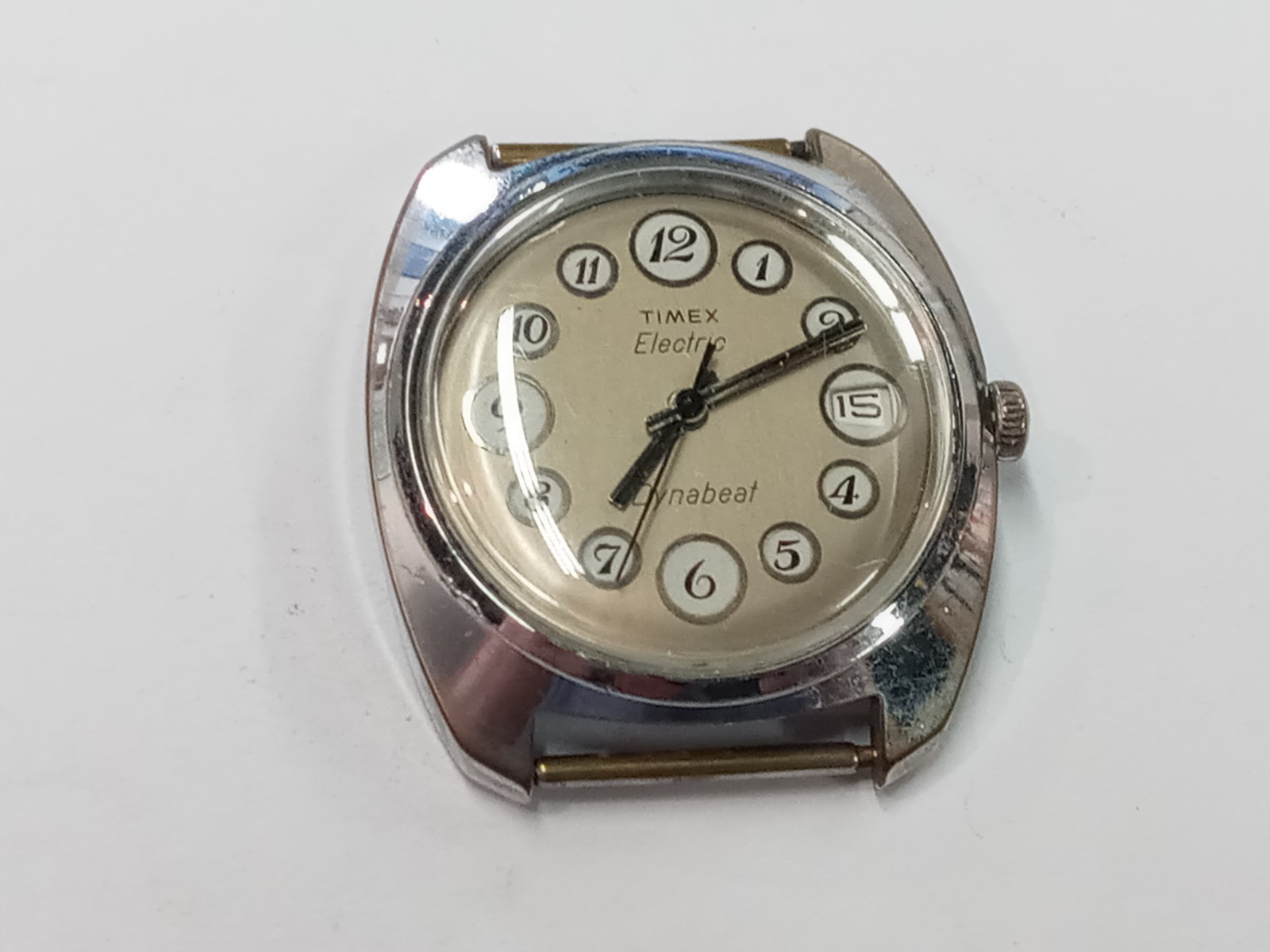 Vintage 1970s Timex Electric Dynabeat Telephone Dial Date Cushion Not Running