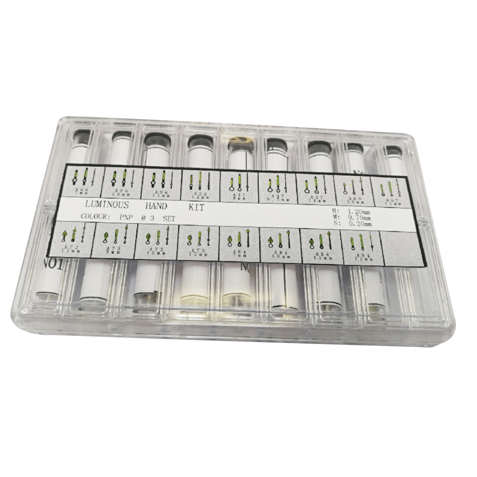 1.2/0.7/0.2mm Hole Luminous Watch Hands Pins Assortment Watchmaker Repair Parts