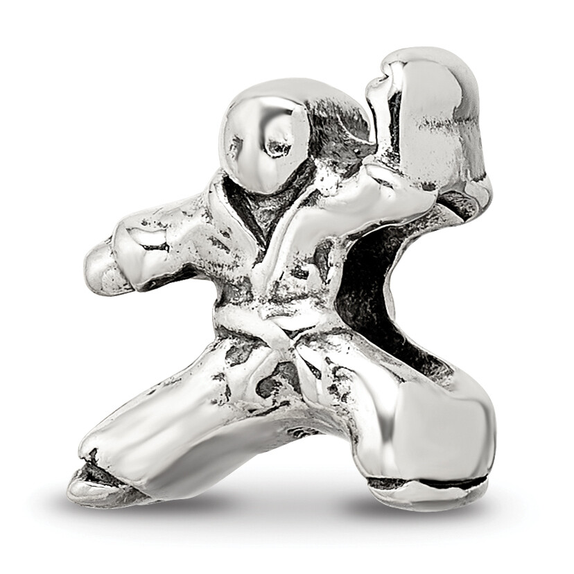 Silver Reflections Karate Person Bead QRS1920