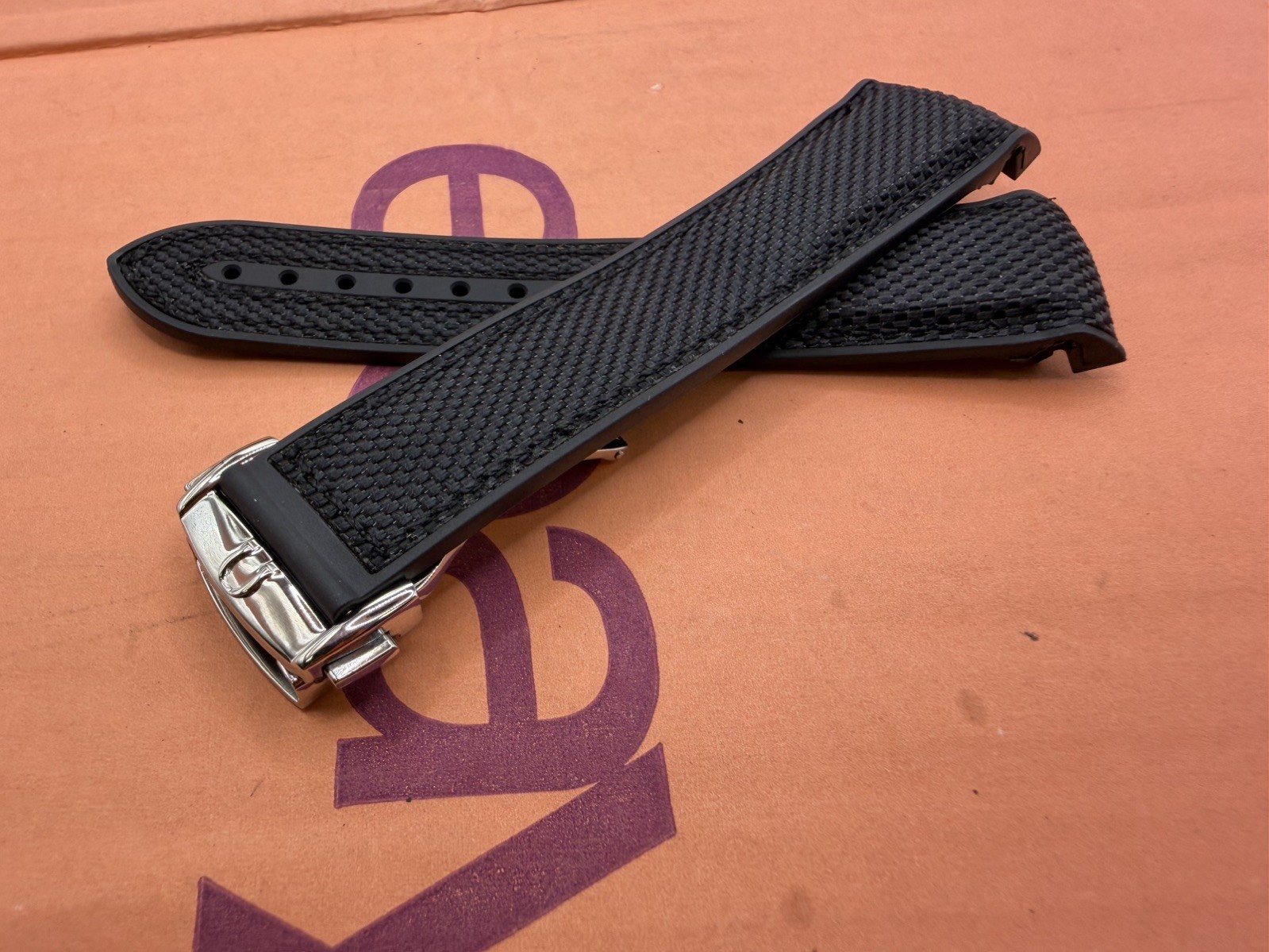 20mm Omega Seamaster Planet Ocean Black Nylon/Rubber Watch Strap band