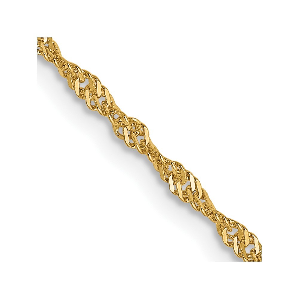 14K Yellow Gold 1-2mm Singapore Chain Necklace 5.5-30 Inch Mens Womens