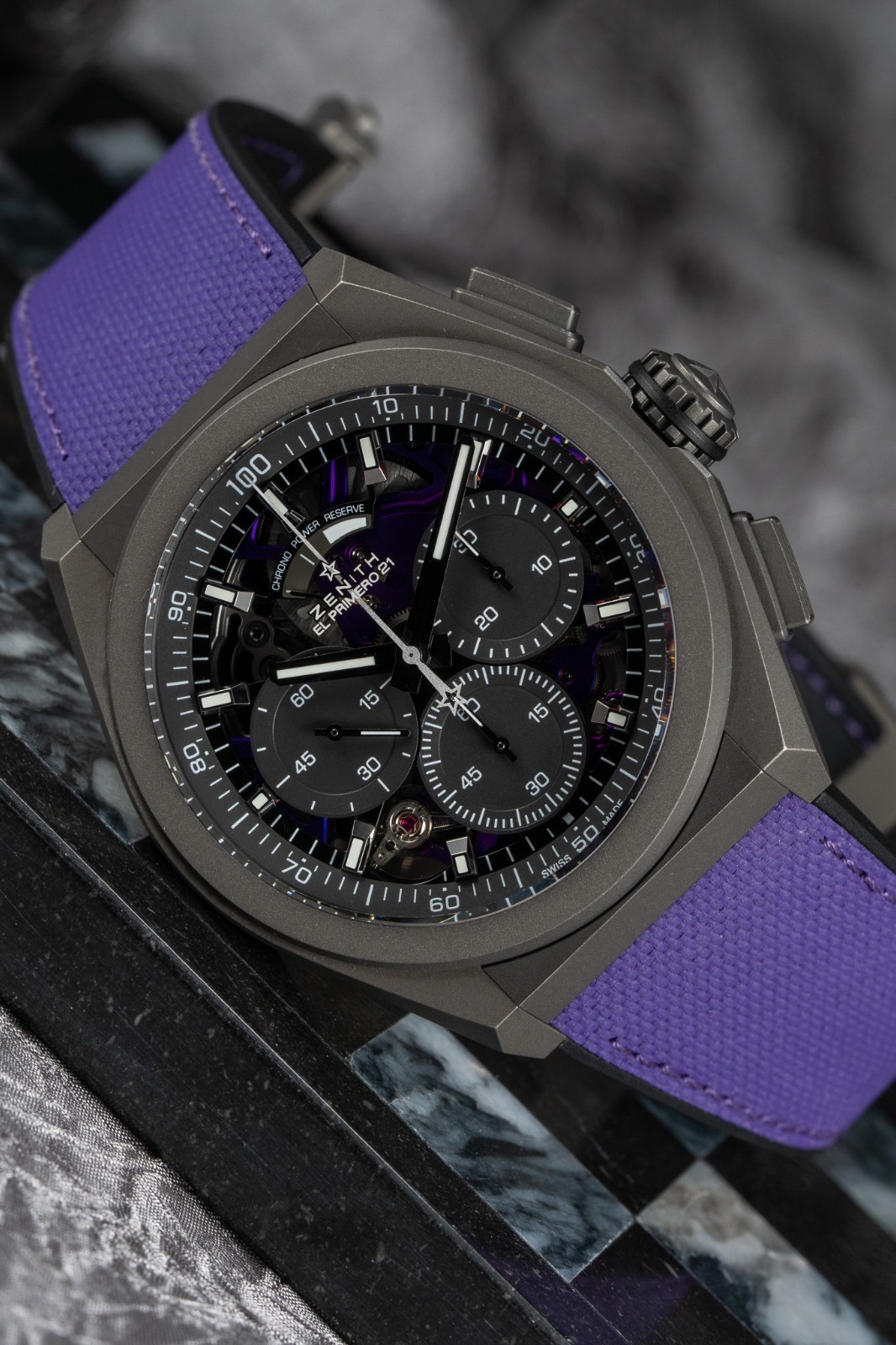Zenith Defy El Primero 21 Ultraviolet Purple 44mm Titanium Chronograph Complete