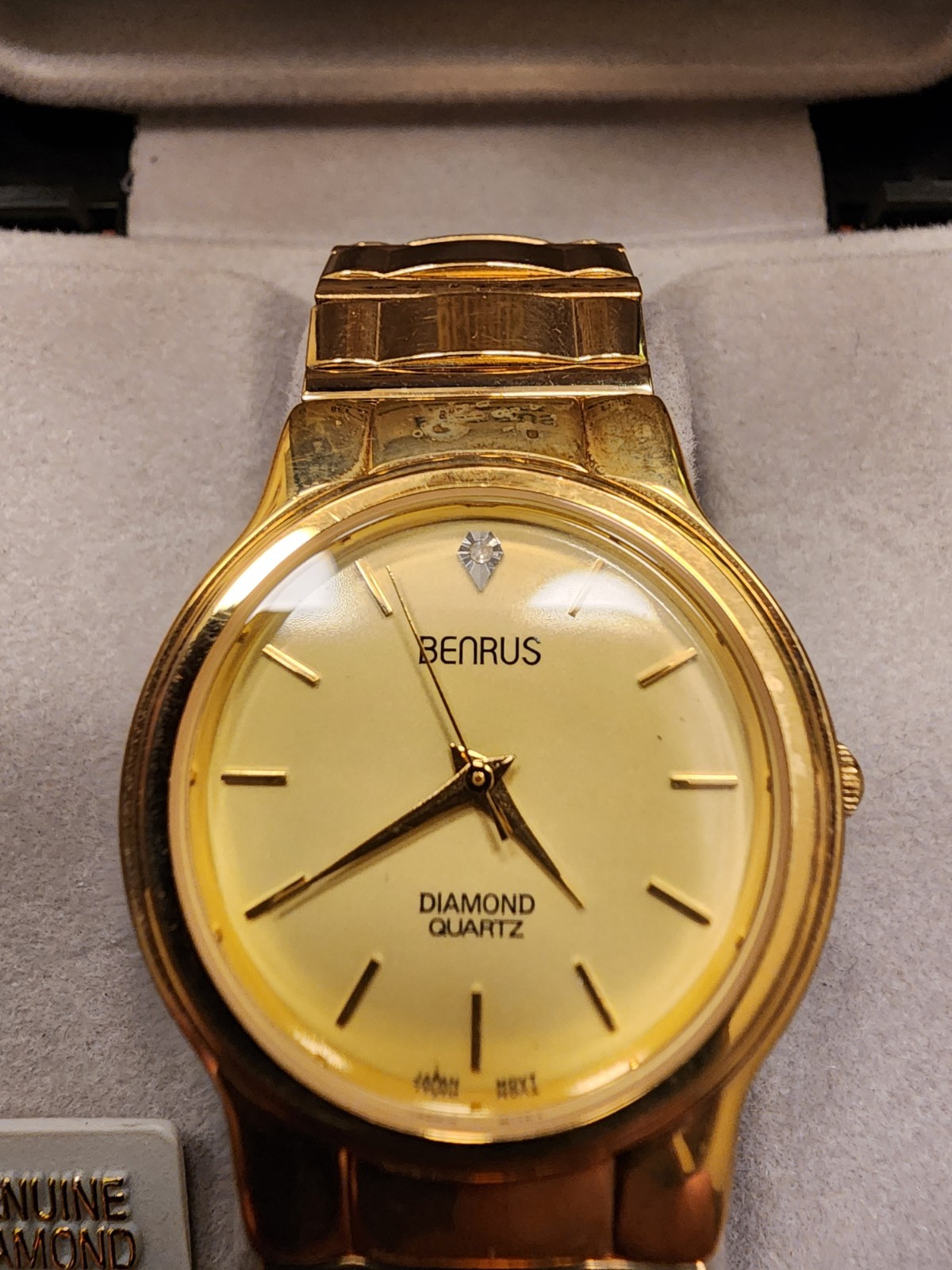 Men’s BENRUS Diamond Quartz Watch (w/case & new battery)