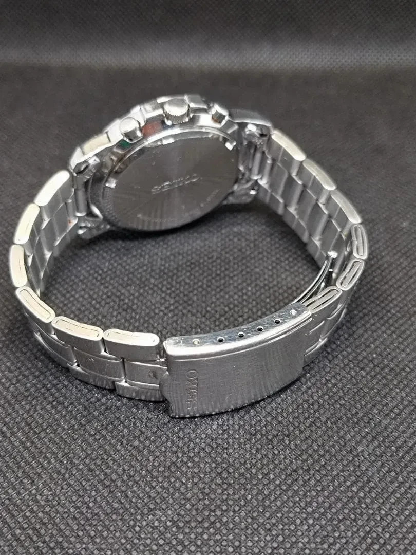 SEIKO 7T92-0BF0 Chronograph Panda Dial Date Quartz Men’s Vintage Watch 39mm
