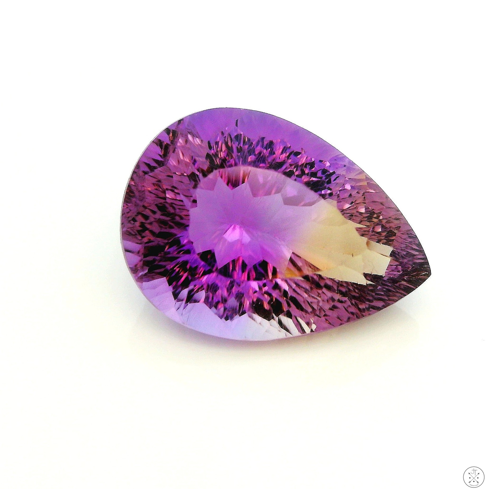 12.07 Carat Natural Ametrine 19 x 13 mm Pear Faceted Gemstone Loose Amethyst