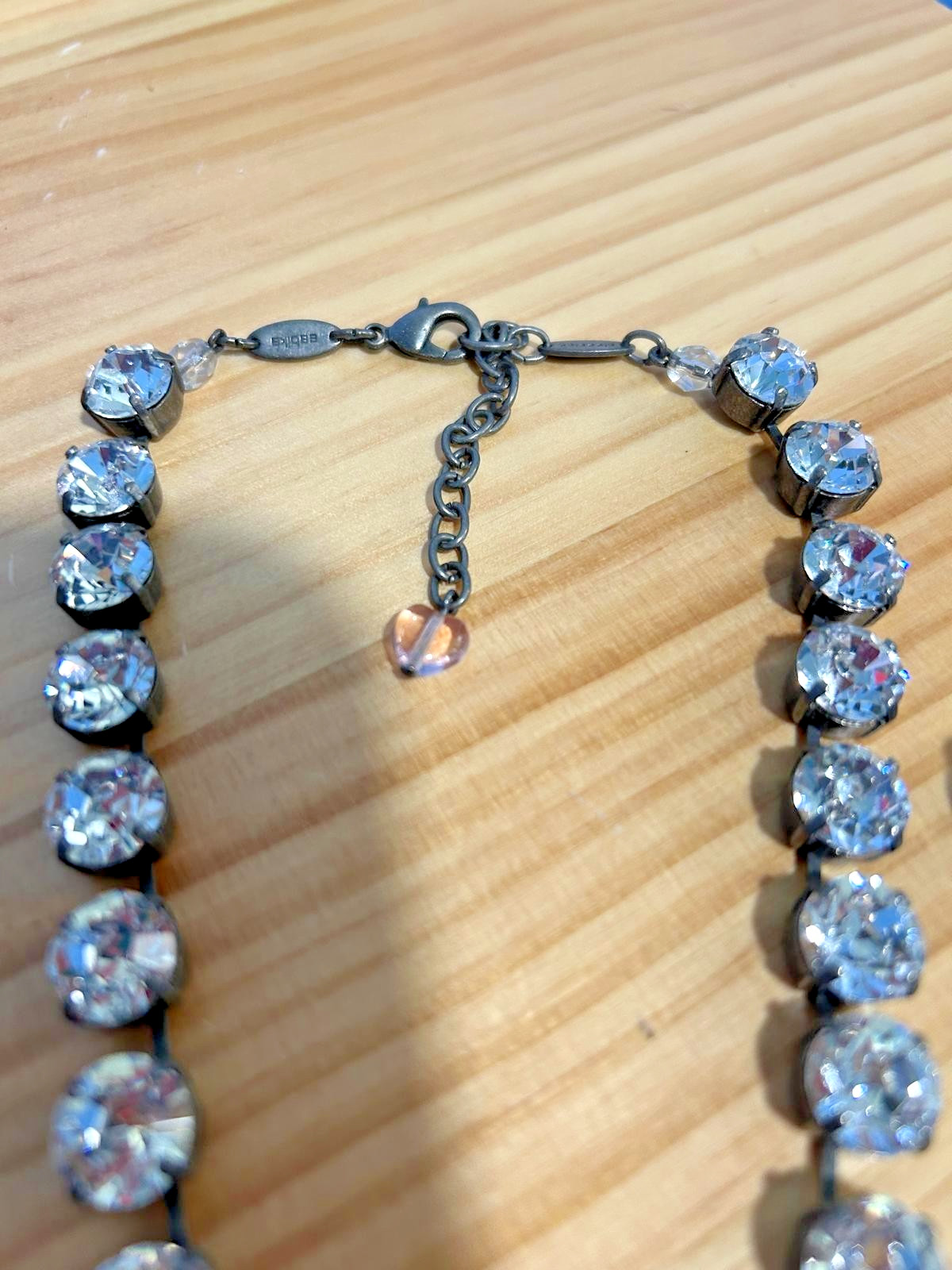 Authentic Sabika 3PC Jewelry Set Clear Crystal Manhattan Choker Bracelet Earring