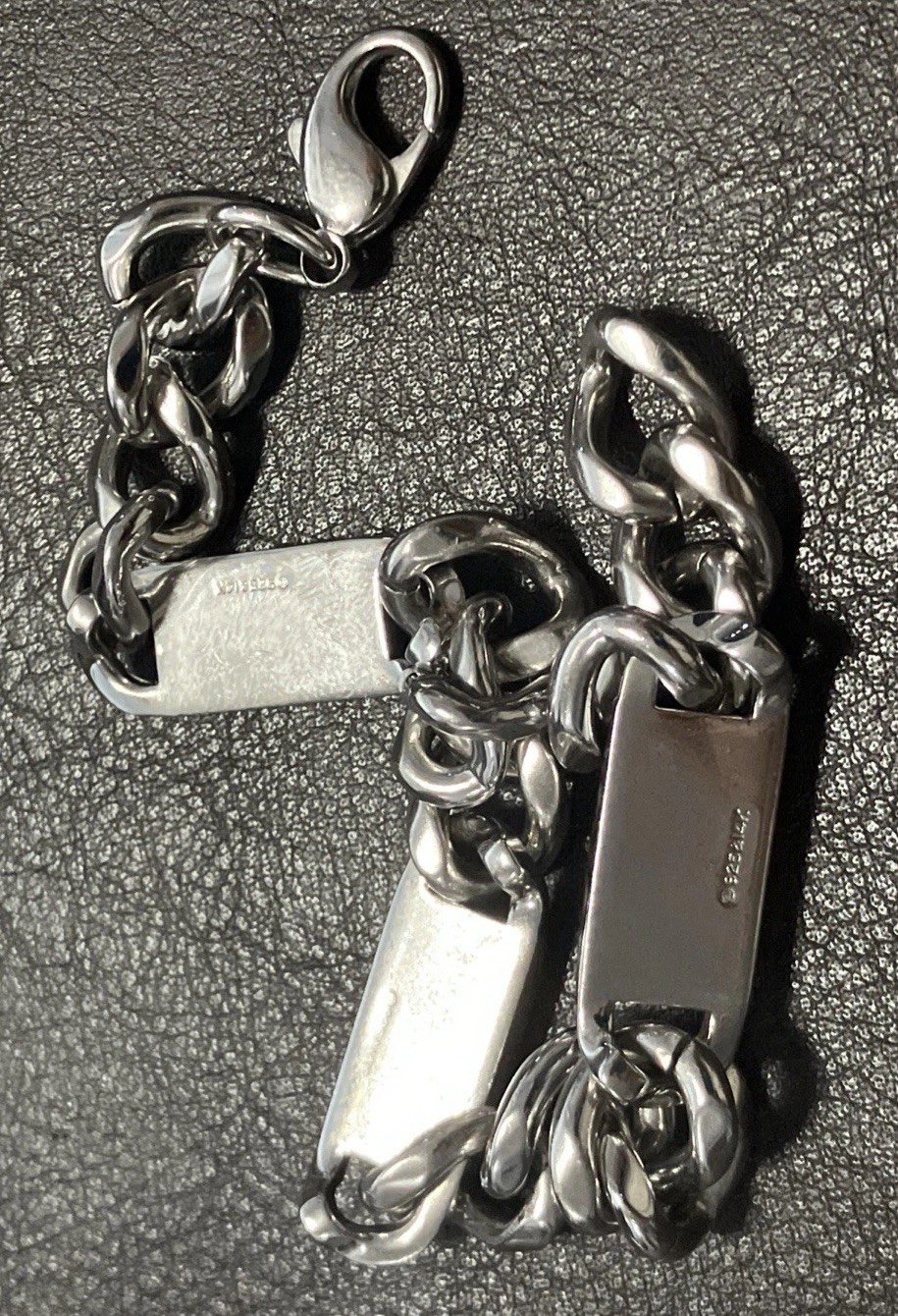 14kt & 925 Sterling Silver Combination Cuban Solid Bracelet 60grams 9.5inches