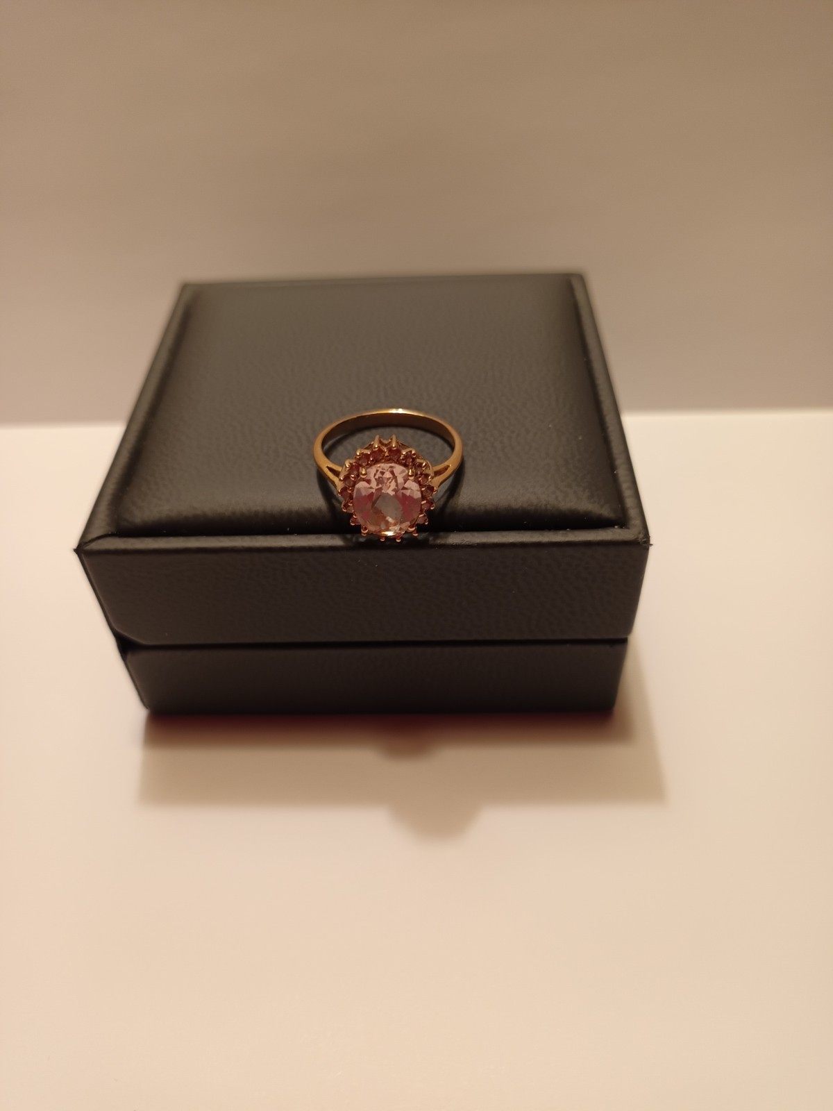 750 Rose Gold 18ct Ring 1 Large Morganite 18 Pink Tourmaline Entourage 17/54