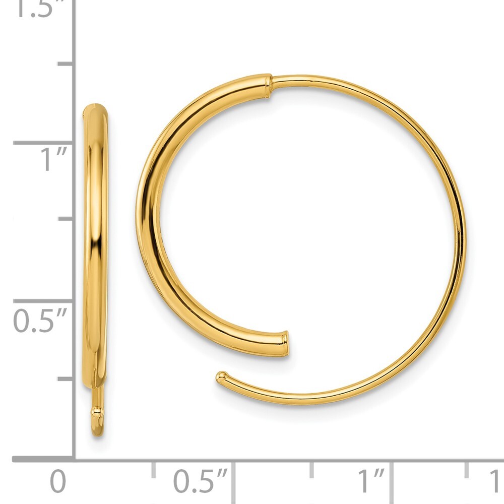 27.75mm 14K Yellow Gold Polished Threader Earrings