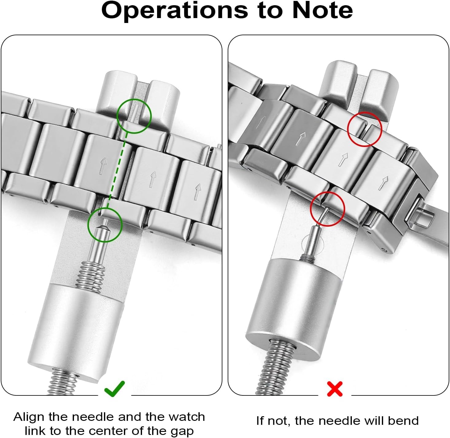 Solid Watch Link Removal Kit, Tools to Adjust and Remove Bracelets，Watch Strap S
