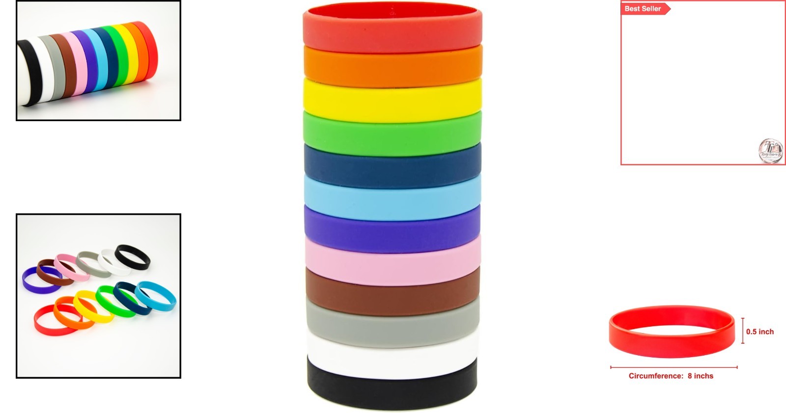 Multi-Color Silicone Bracelets – 12 Pack for Event & Daily Wear