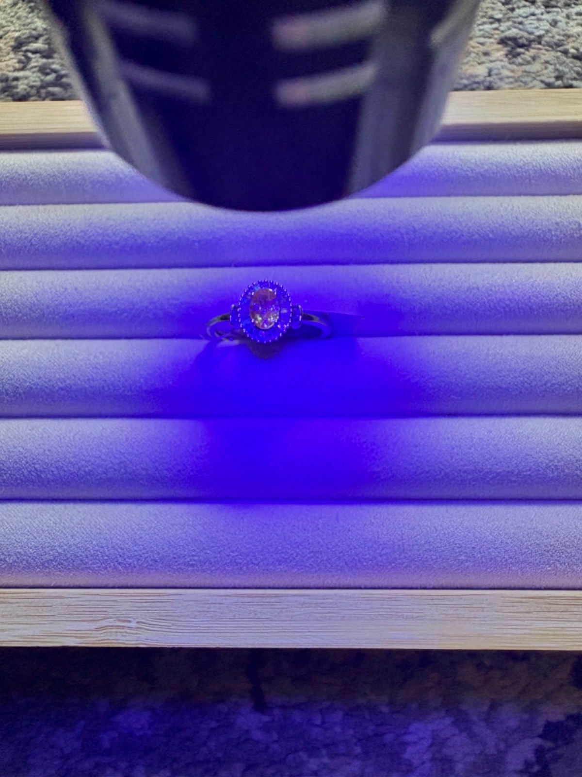 14K White Gold AAA Alexandrite, Diamond (.30 c) Halo Ring – Size 10 (1.15 ctw.)