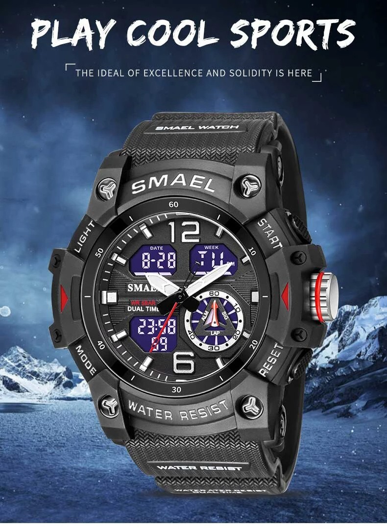 Military Tactical Waterproof Digital Sports Watch LED Backlight TAC Wristwatch