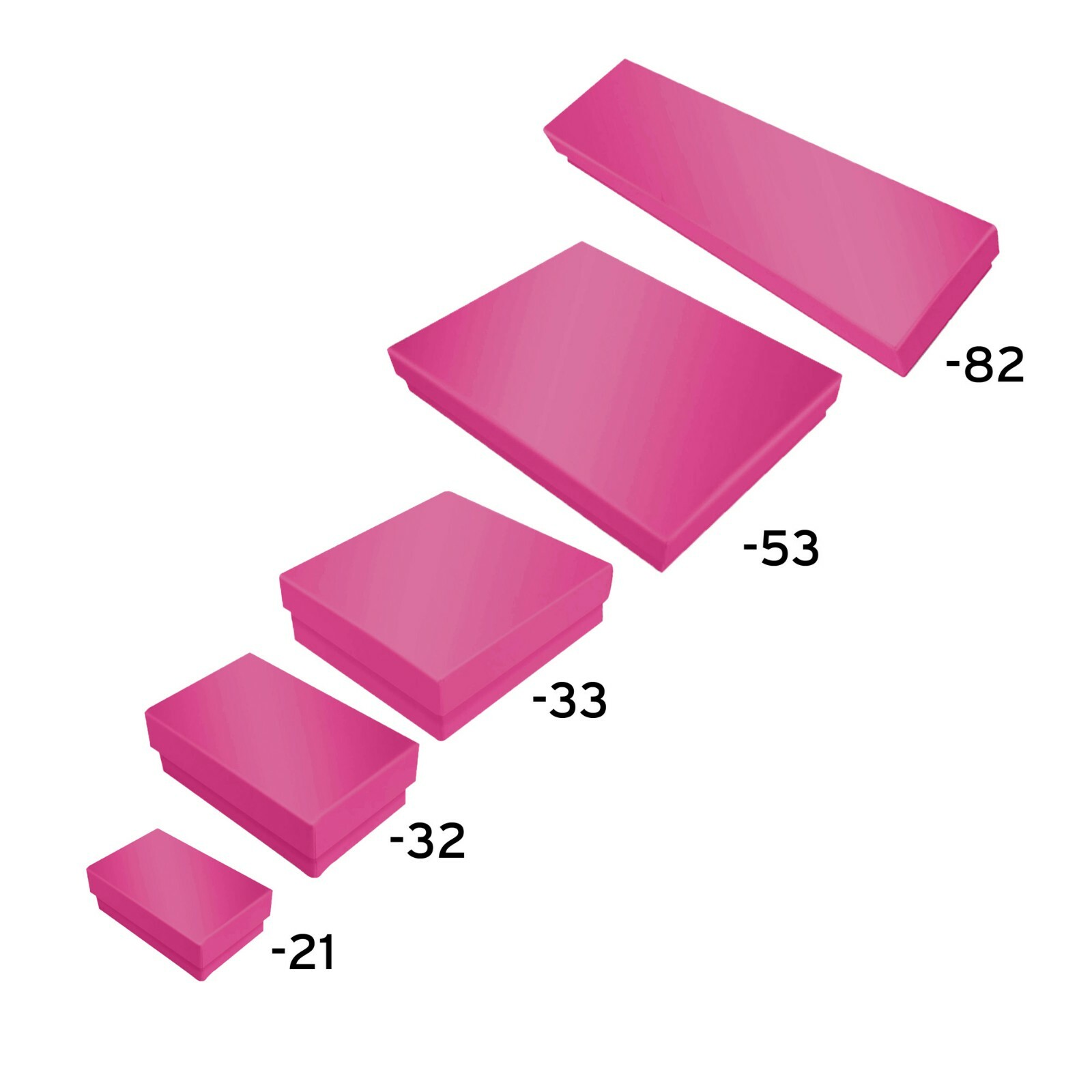 Hot Pink Cotton Filled Jewelry Packaging Gift Boxes Box Lots 100 ~ 200 ~ 500