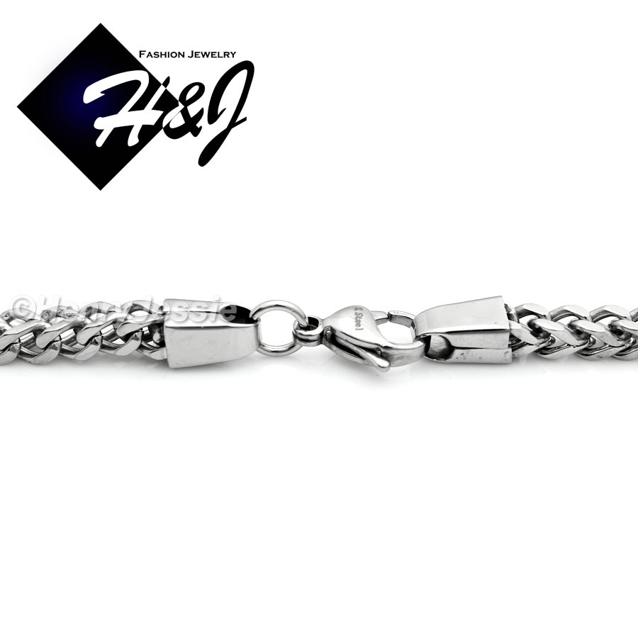 MEN’s Stainless Steel 6mm Silver Franco Box Cuban Curb Chain Necklace*24″30″36″